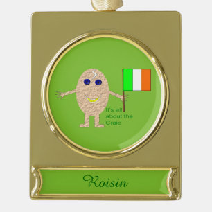 Adorno Con Rótulo Dorado Ornamento patriótico irlandés de Personalizado de 