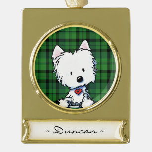 Adorno Con Rótulo Dorado Ornamento personalizado de KiniArt Westie