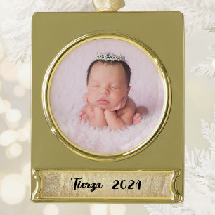 Adorno Con Rótulo Dorado Oro Champán Textura Personalizada Glam