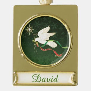 Adorno Con Rótulo Dorado Palo blanco