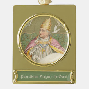 Adorno Con Rótulo Dorado Papa San Gregorio Magno (M 067)