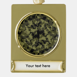 Adorno Con Rótulo Dorado patrón de camuflaje estilo militar