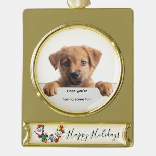 Adorno Con Rótulo Dorado Personaliza Tu Mascota en el Árbol
