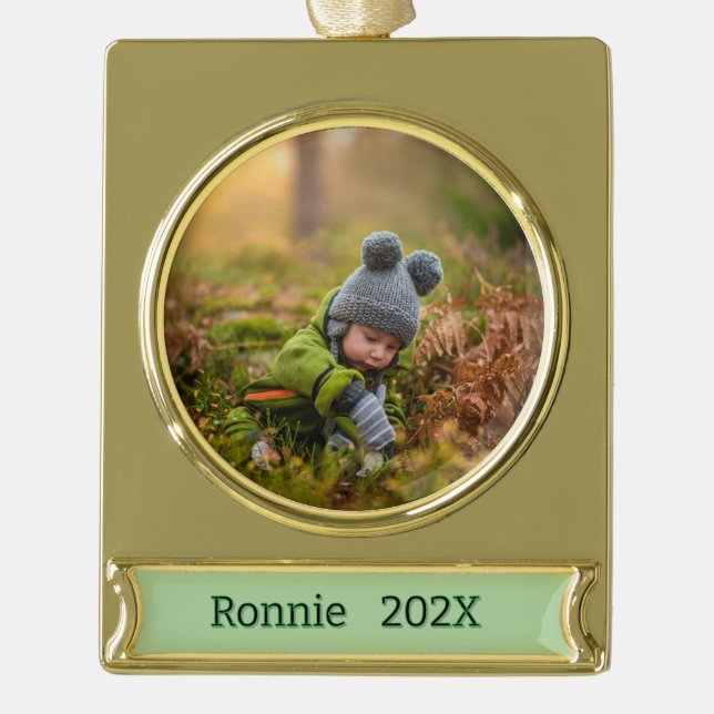 Adorno Con Rótulo Dorado Personalización de la imagen preparada (Anverso)