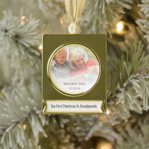Adorno Con Rótulo Dorado Primeros Abuelos de Navidad