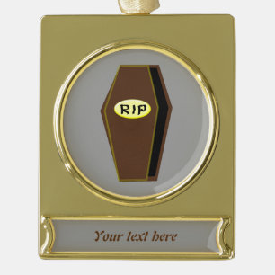 Adorno Con Rótulo Dorado QEPD Ornamento del Personalizado de Halloween de D