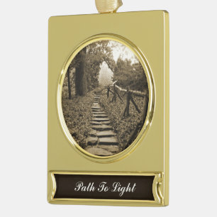 Adorno Con Rótulo Dorado Ruta a la luz