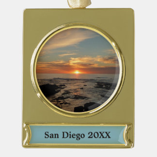 Adorno Con Rótulo Dorado San Diego Sunset II