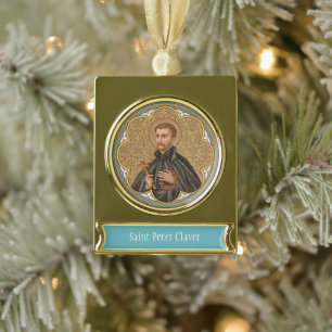 Adorno Con Rótulo Dorado San Pedro Claver (BK 058)