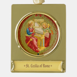 Adorno Con Rótulo Dorado Santa Cecilia de Roma (SNV 36)