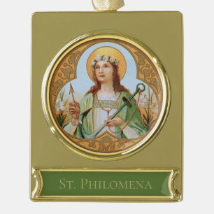 Adorno Con Rótulo Dorado Santa Filomena (BK 005)