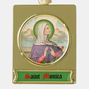 Adorno Con Rótulo Dorado Santa Mónica de Tagaste (SAU 047; detalle)