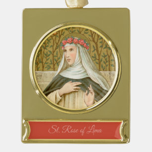 Adorno Con Rótulo Dorado Santa Rosa de Lima (BK 020)