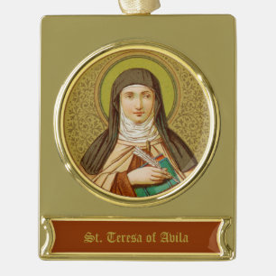 Adorno Con Rótulo Dorado Santa Teresa de Ávila (SNV 27)