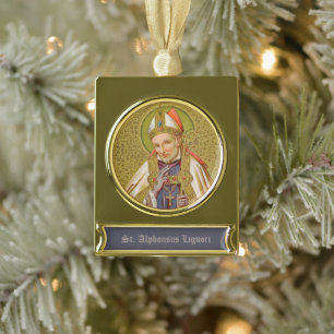 Adorno Con Rótulo Dorado St. Alphonsus Liguori (SNV 02) (Ronda)