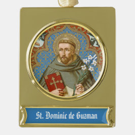 Adorno Con Rótulo Dorado St. Dominic de Guzman (BK 011)