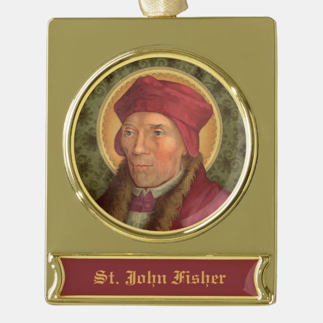 Adorno Con Rótulo Dorado St. John Fisher (SAU 025) (Anverso)