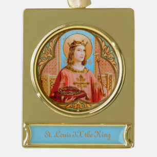 Adorno Con Rótulo Dorado St. Louis IX the King (BK 004)