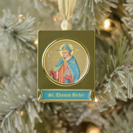 Adorno Con Rótulo Dorado St. Thomas Becket con espada en Miter (P 005)