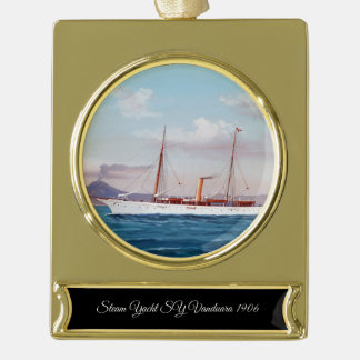 Adorno Con Rótulo Dorado Steam Yacht SY Vanduara 1906