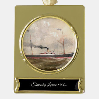 Adorno Con Rótulo Dorado Steamship Louise años 1800
