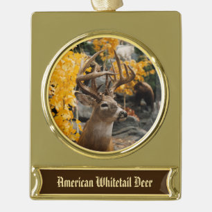 Adorno Con Rótulo Dorado Trophy Deer