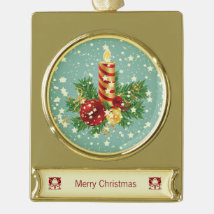 Adorno Con Rótulo Dorado Velas Y Paracolas De Navidades Cuidados