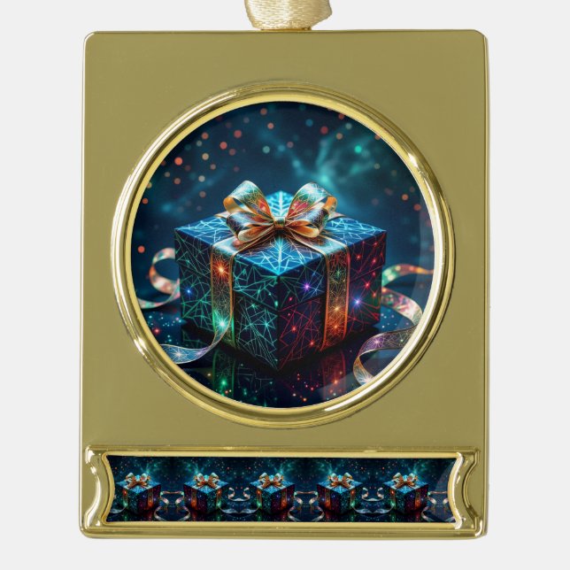 Adorno Con Rótulo Dorado „Weihnachtliche Harmonie“ (Anverso)