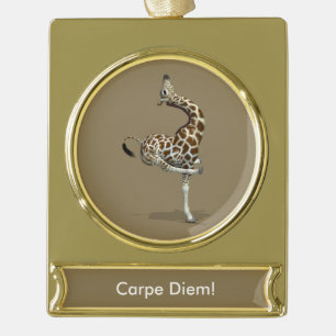 Adorno Con Rótulo Dorado Weird Sporting Giraffe