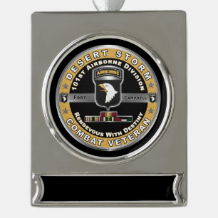 Adorno Con Rótulo Plateado 101ª División Aérea Tormenta Desértica Veteran
