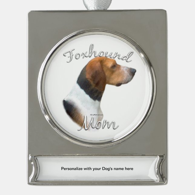 Adorno Con Rótulo Plateado American Foxhound Mom 2 (Anverso)