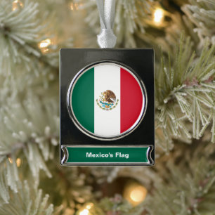 Adorno Con Rótulo Plateado Bandera de México, Bandera de la República Mexican