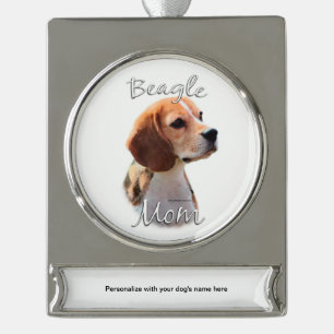 Adorno Con Rótulo Plateado Beagle Mom 2