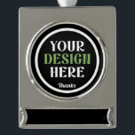 Adorno Con Rótulo Plateado beso de hershey®, único, elegante y minimalista, p<br><div class="desc">Este diseño es accesible para todos. Siéntase libre de personalizar del logotipo,  imágenes,  texto y colores según sus preferencias. Muchas gracias.</div>