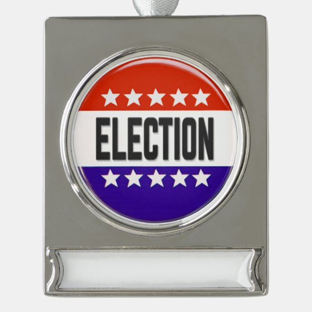 Adorno Con Rótulo Plateado botón Elección (Anverso)