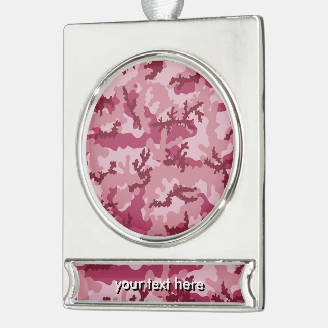 Adorno Con Rótulo Plateado Camuflaje rosa (Izquierda)