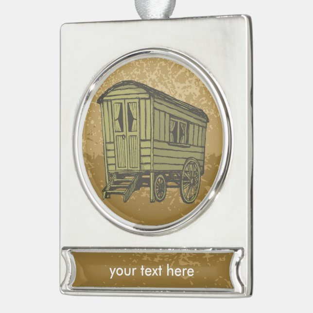 Adorno Con Rótulo Plateado Caravana gitana (Izquierda)