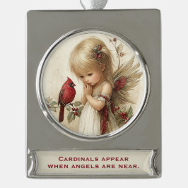 Adorno Con Rótulo Plateado Cardinals Appear – Angelic Christmas Keepsake