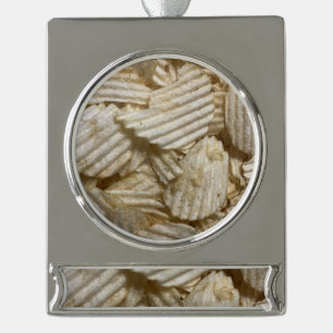 Adorno Con Rótulo Plateado Chips de papa