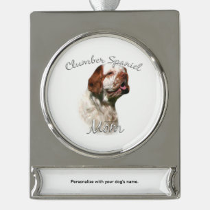 Adorno Con Rótulo Plateado Clumber Spaniel Mom 2 Keychain