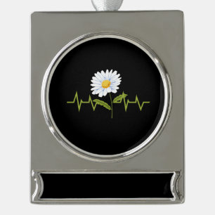 Adorno Con Rótulo Plateado Daisy Heartbeat