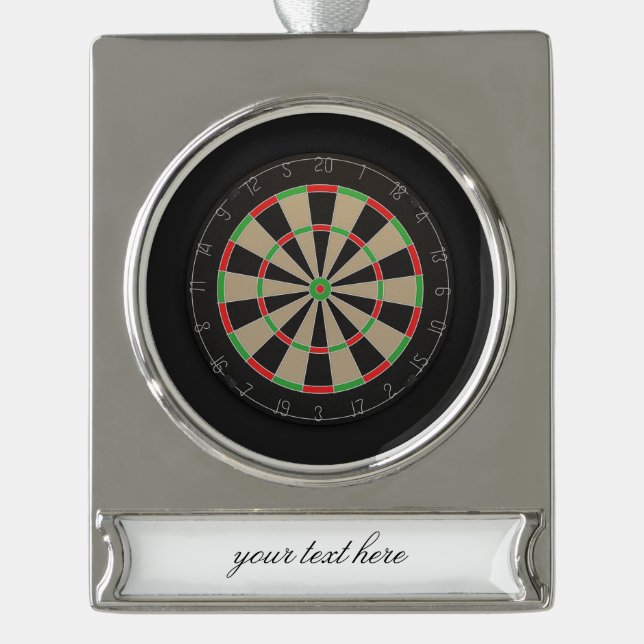 Adorno Con Rótulo Plateado Dartboard Lover 🎯 😍 Darts (Anverso)
