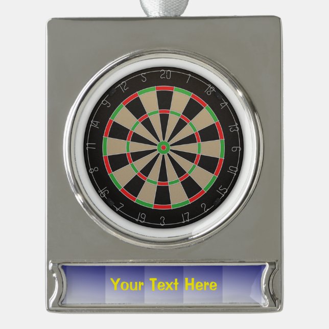 Adorno Con Rótulo Plateado Dartboard Lover 🎯 😍 Darts (Anverso)