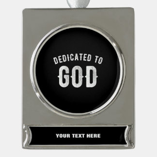 ADORNO CON RÓTULO PLATEADO DEDICADO A DIOS PERSONALIZABLE GUAY TEXTO BLANCO