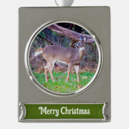 Adorno Con Rótulo Plateado Deer