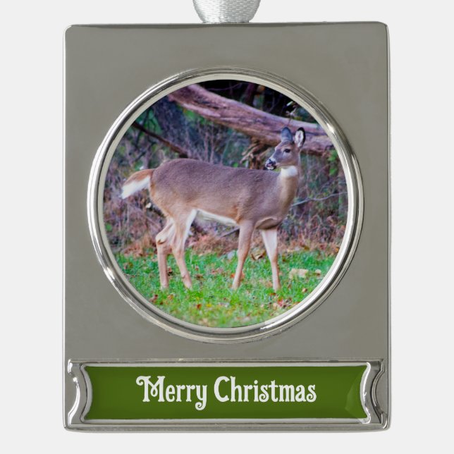 Adorno Con Rótulo Plateado Deer (Anverso)