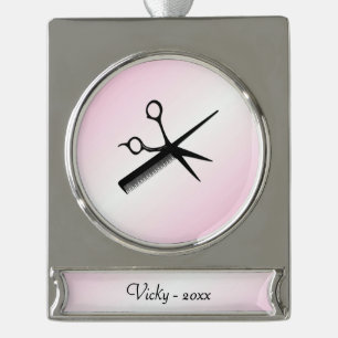 Adorno Con Rótulo Plateado Diseño estético rosa