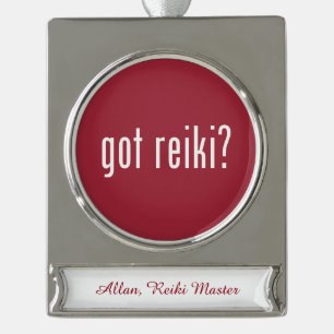 Adorno Con Rótulo Plateado Diseños de Reiki