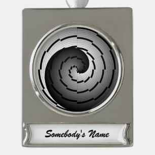 Adorno Con Rótulo Plateado Doble espiral Yin Yang por Kenneth Yoncich