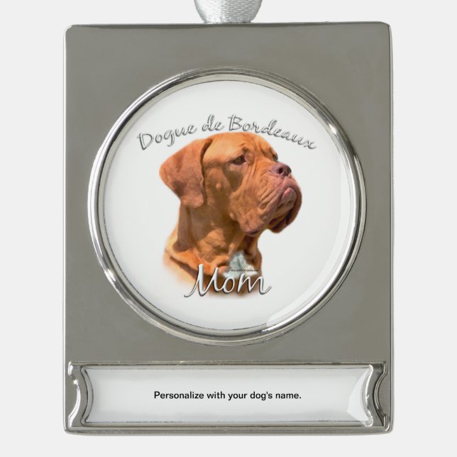 Adorno Con Rótulo Plateado Dogue de Bordeaux Mom 2 (Anverso)